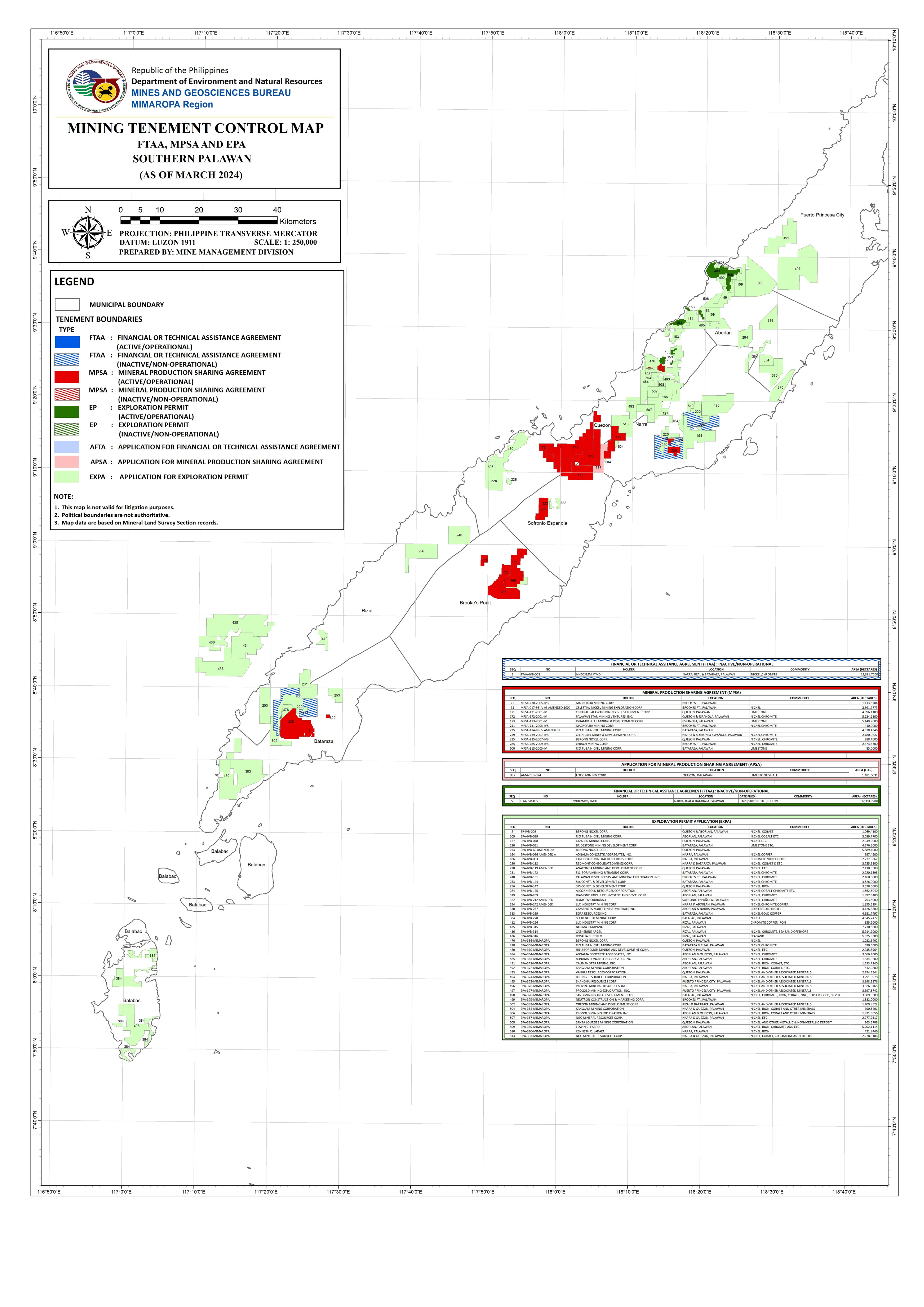 Palawan Karte von Dario