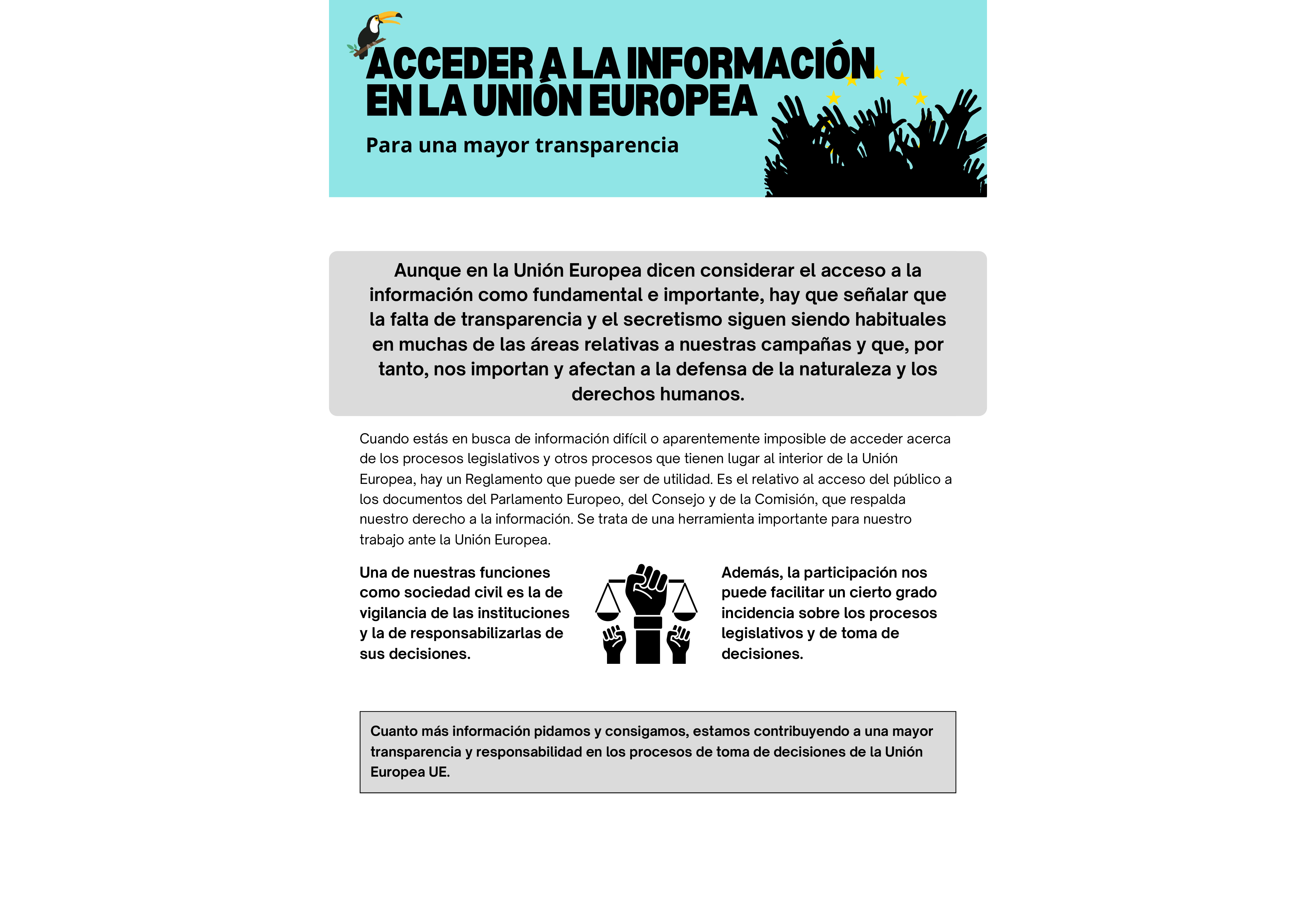 Portada - Transparencia y acceso a la información en la UE