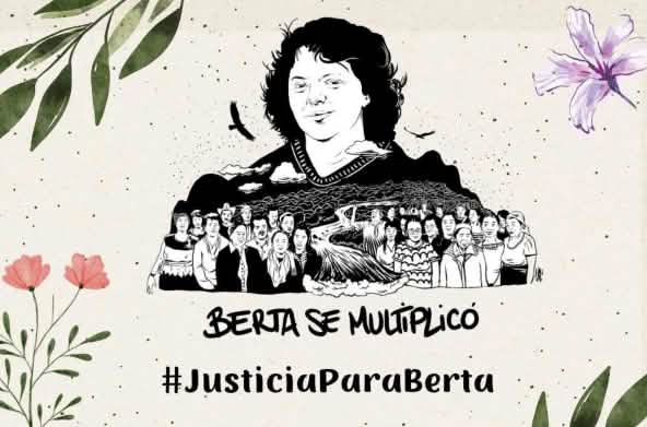 Imagen que simboliza la multiplicación de Berta Cáceres en la lucha de miles de personas alrededor del mundo con el hashtag #JusticiaParaBerta