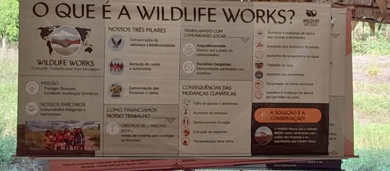 Cartel utilizado por Wildlife Works para explicar el trabajo de la organización Cartel utilizado por Wildlife Works para explicar el trabajo de la organización